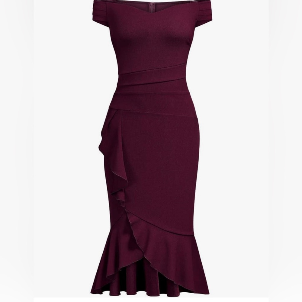 Knitee Women's Off Shoulder Cocktail Dress Medium
